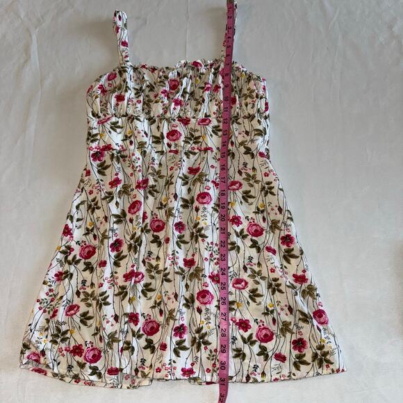 Trixxi‎ Unlined Blend Spaghetti Strap Floral Mini Tank Dress L Stretched - Picture 6 of 9